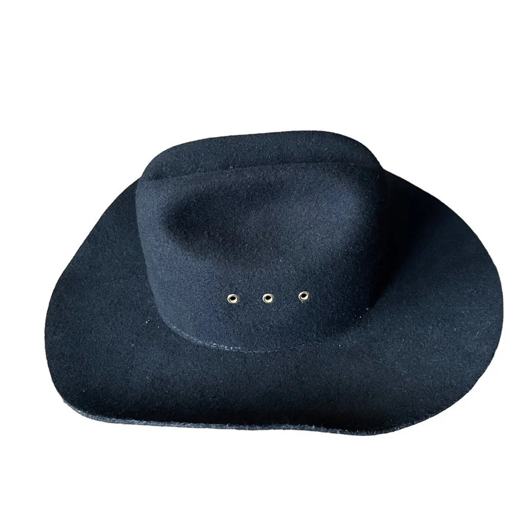 BRADFORD WESTERN Youth Hat By Resistol Black Wool One Size Made In USA